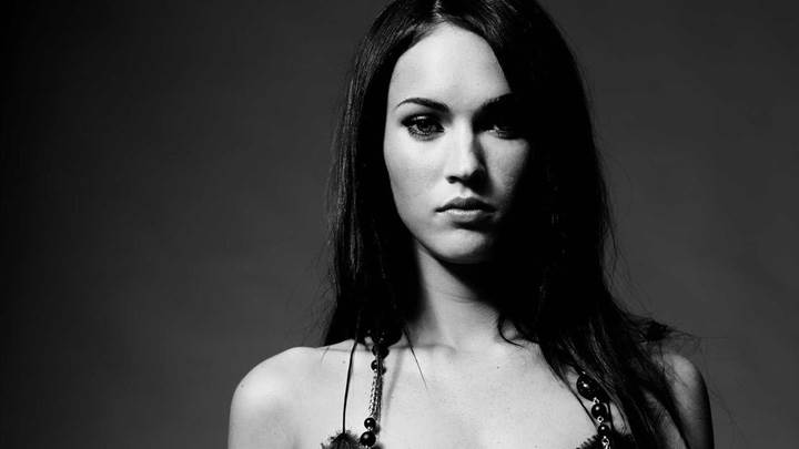 Megan Fox looking Front Black N White Pose